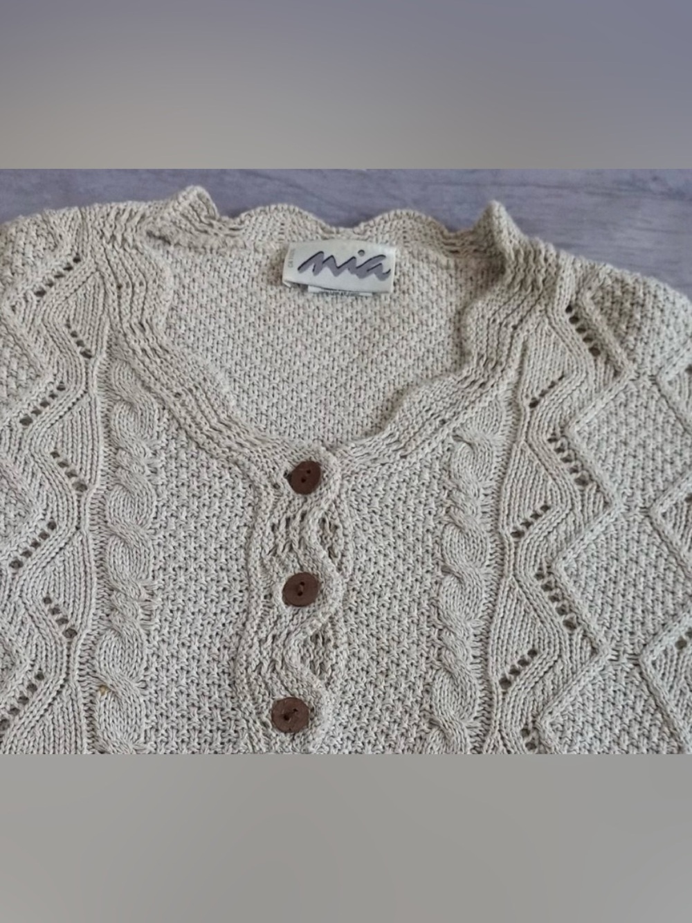 Vintage Cable Knit Sweater (Small) - Picture 3 of 5